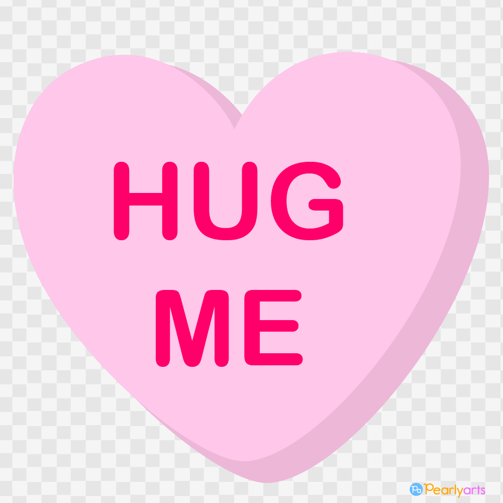 FREE Conversation Heart Hug me Clipart WM | Pearly Arts