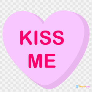 FREE Conversation Heart Kiss Me Clipart WM
