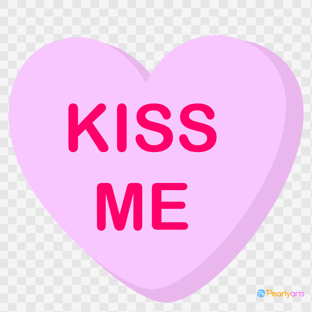 FREE Conversation Heart Kiss Me Clipart WM