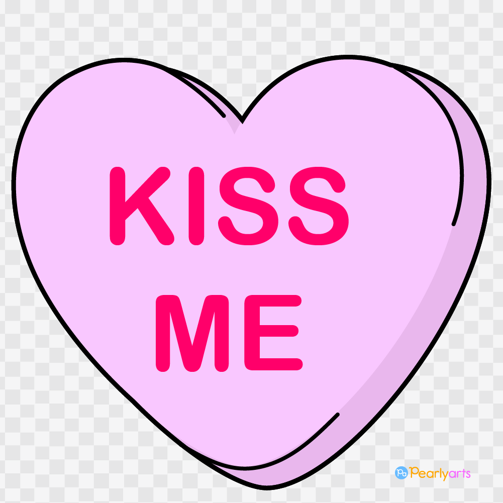Conversation Heart Kiss Me Clipart - Image 2