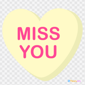 FREE Conversation Heart Miss You Clipart WM | Pearly Arts