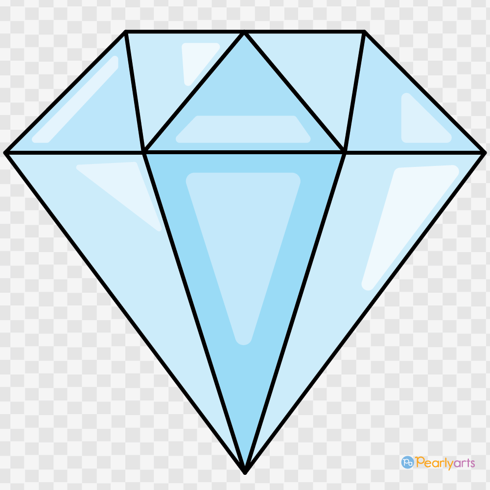 FREE Diamond Clipart with outline WM | Pearly Arts
