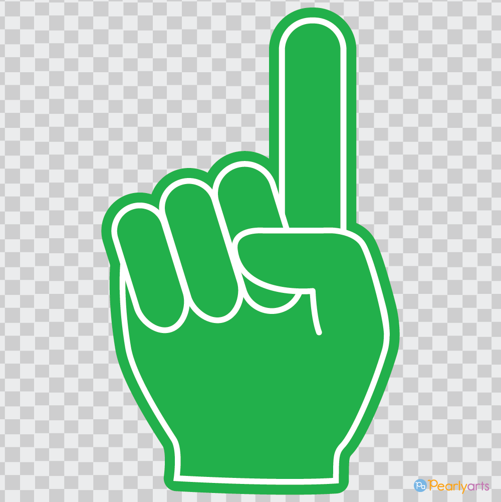 FREE Green Foam Finger Clipart WM | Pearly Arts