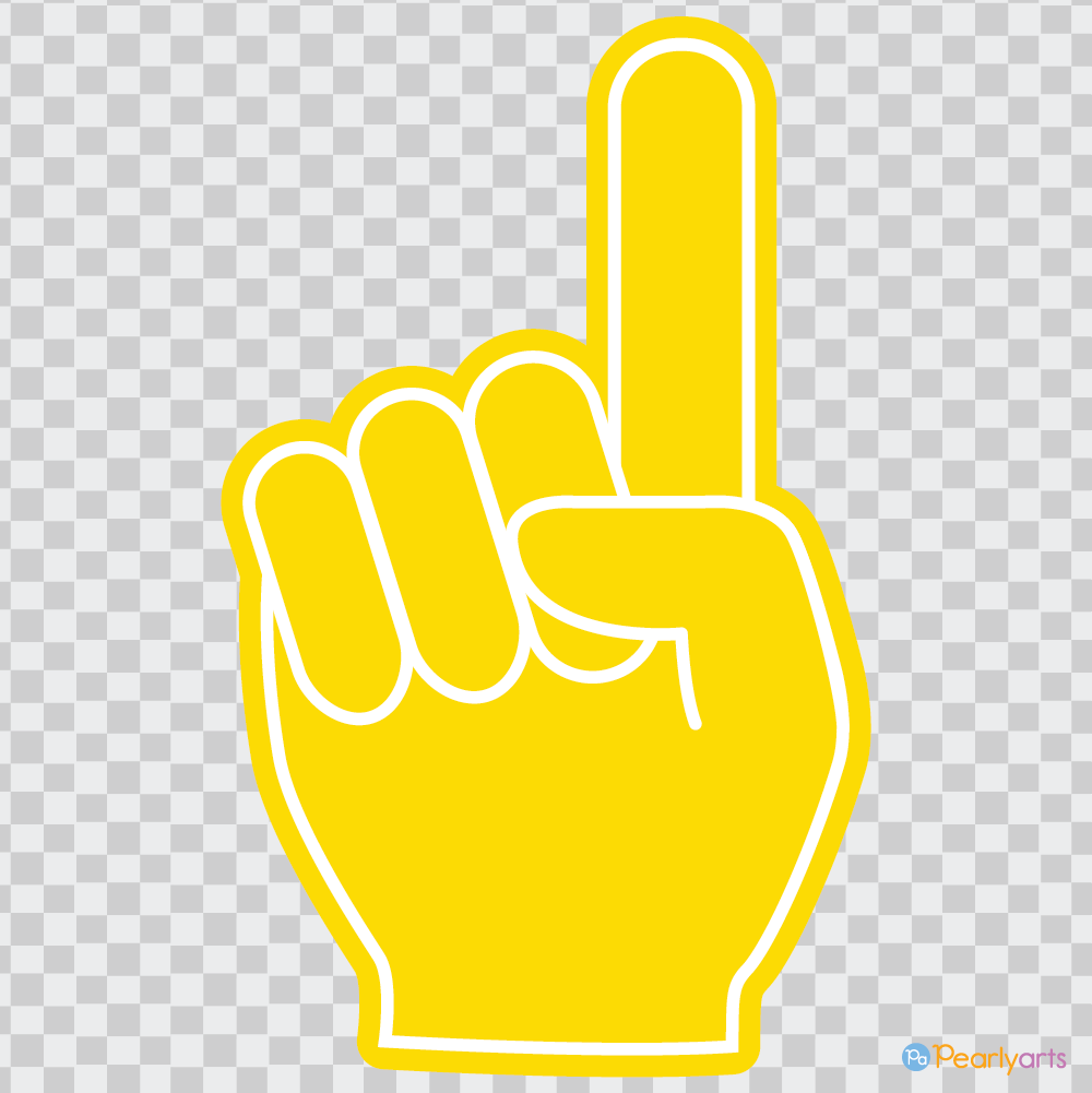 FREE Yellow Foam Finger Clipart WM | Pearly Arts