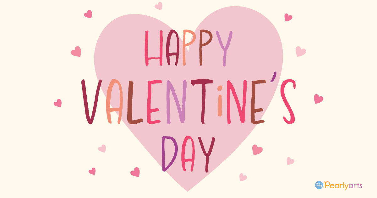 Happy Valentine's Day Clipart with background WM | Pearly Arts