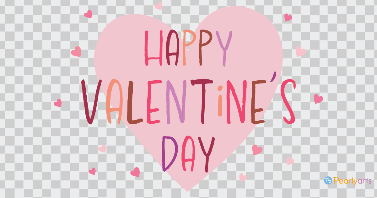 Happy Valentine's Day Clipart without Background WM | Pearly Arts