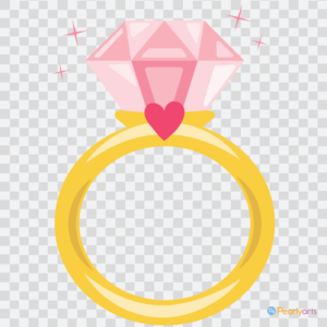 Pink Diamond Ring Clipart WM | Pearly Arts