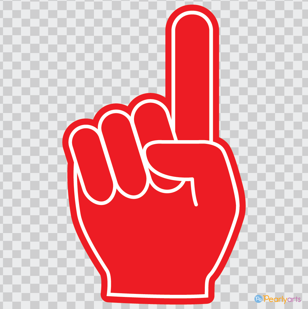 Red Foam Finger Clipart WM | Pearly Arts