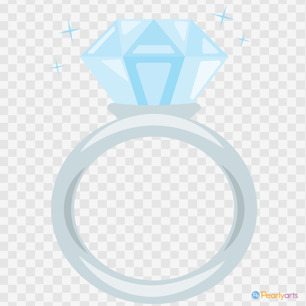 White Gold Diamond Ring Clipart WM | Pearly Arts