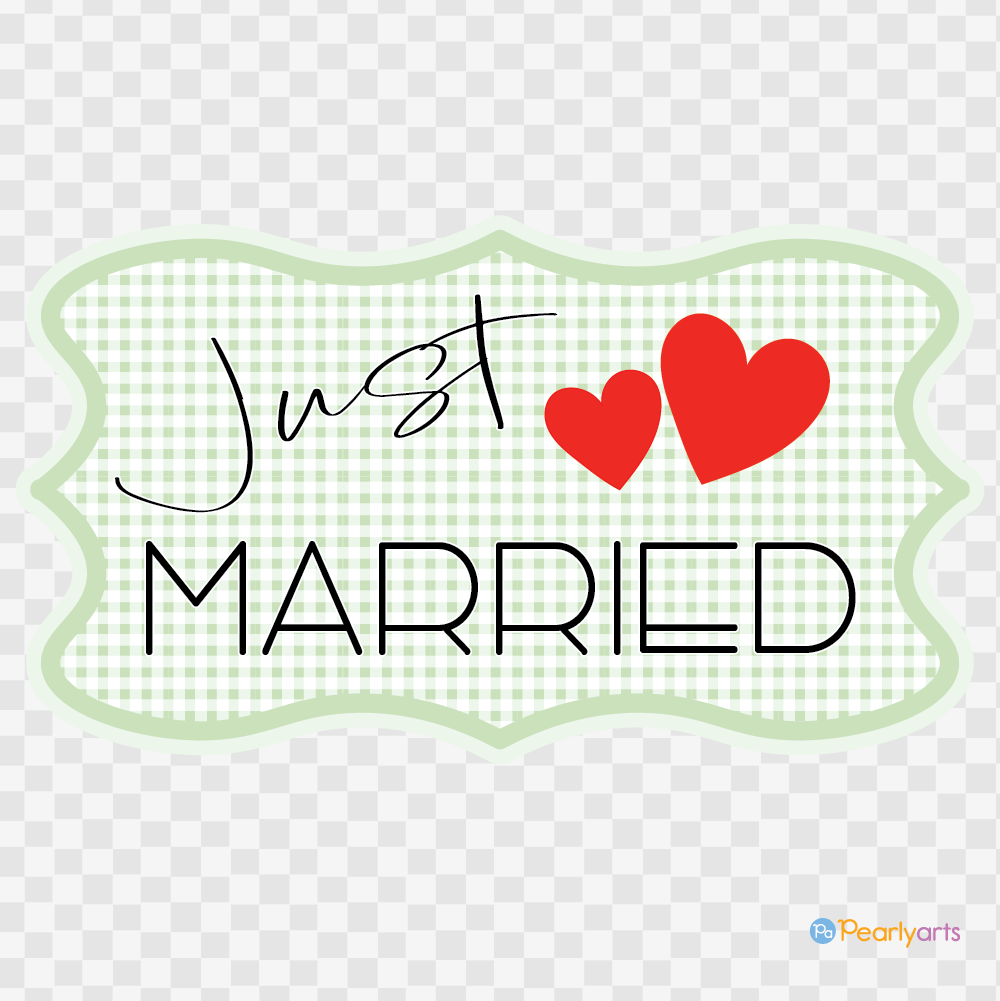 FREE Just Married Sign Clipart WM | Pearly Arts