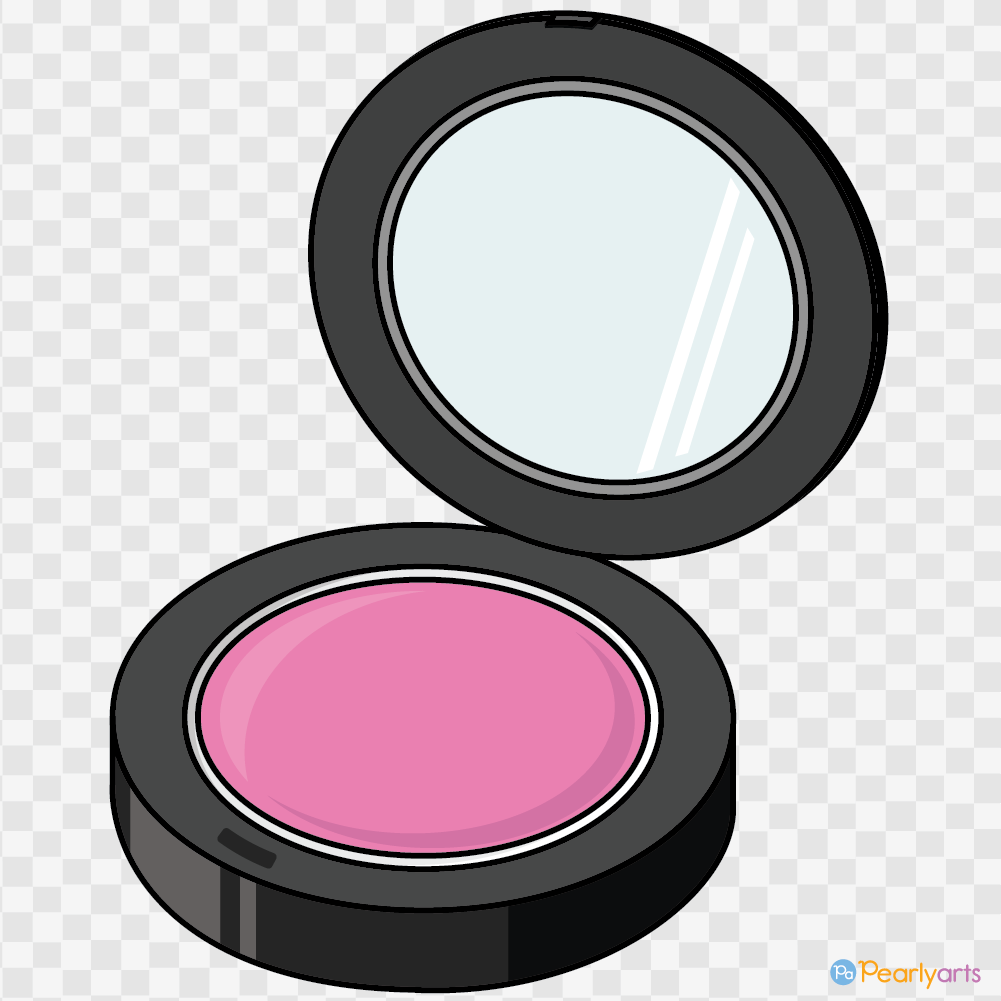FREE Makeup Blush Clipart 1 with outline WM | Pearly Arts