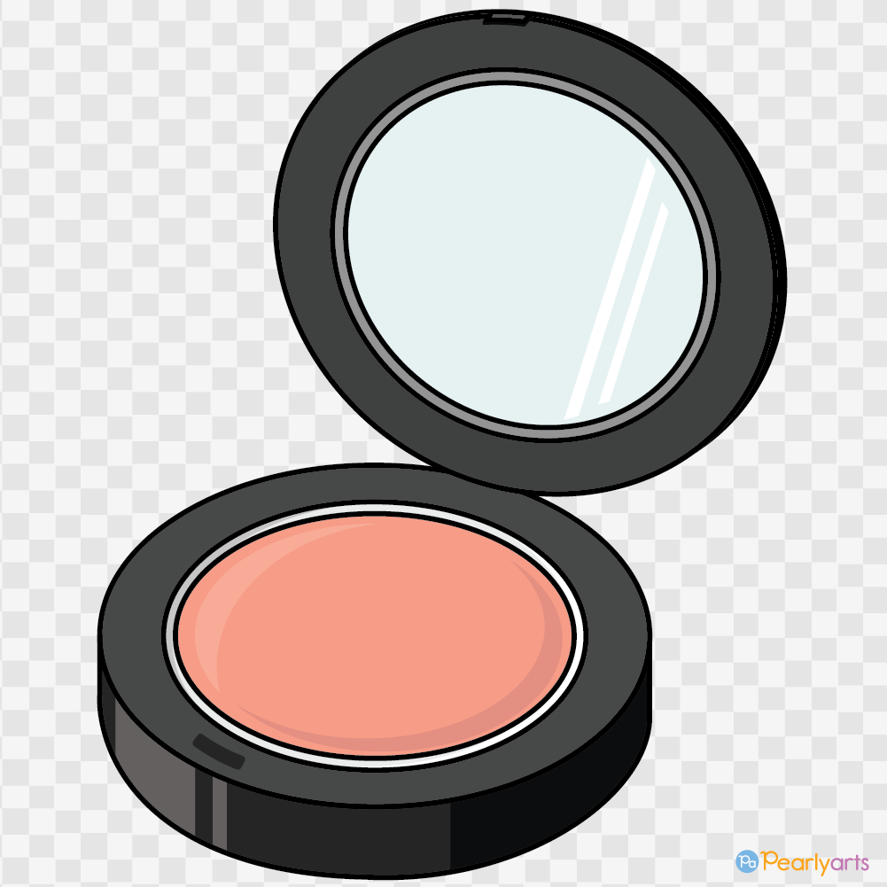 FREE Makeup Blush Clipart 2 with outline WM | Pearly Arts
