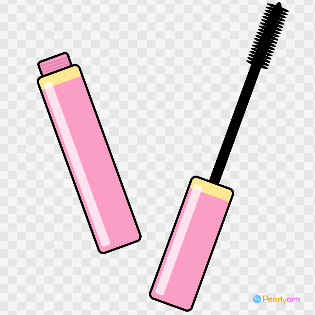 FREE Mascara Clipart with outline WM | Pearly Arts
