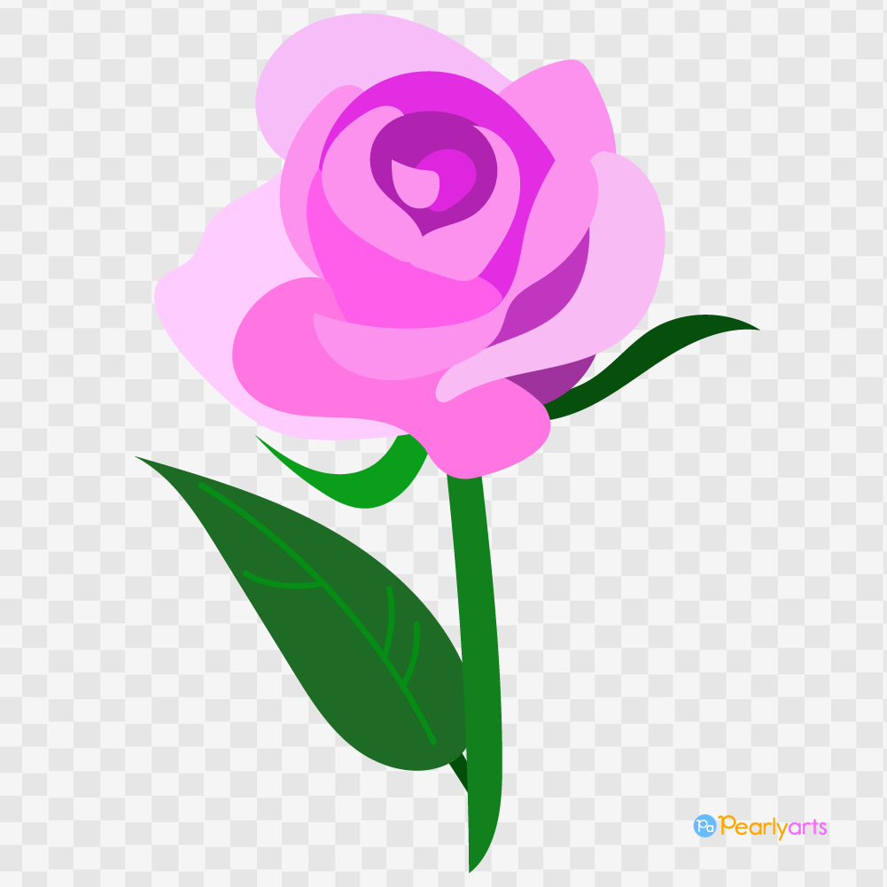 FREE Pink Rose Clipart WM | Pearly Arts