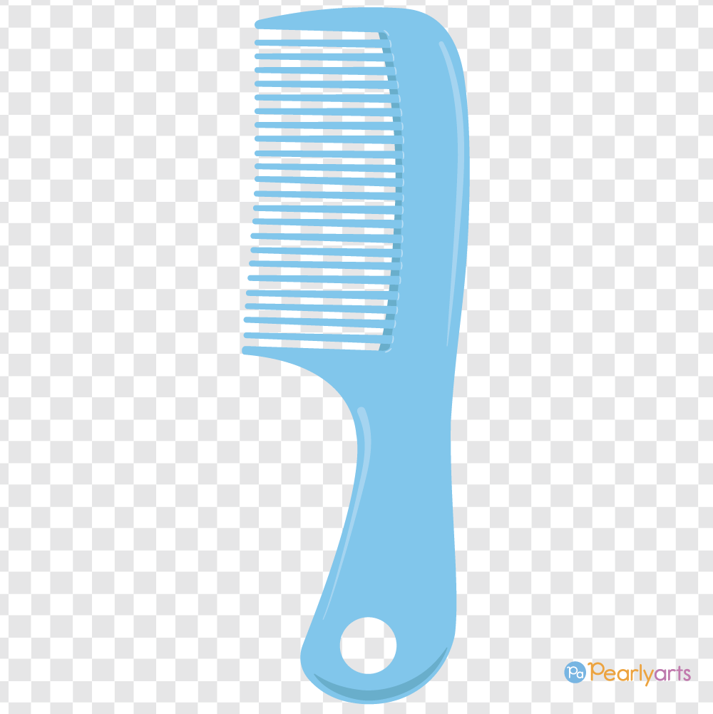 FREE Blue Comb Clipart WM | Pearly Arts