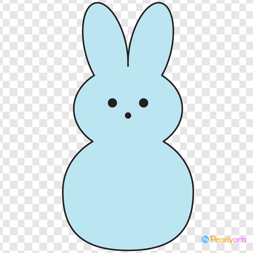 FREE Blue Easter Peep Clipart with outline WM | Pearly Arts
