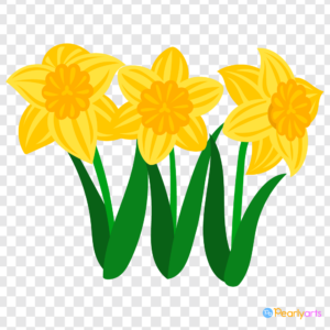 FREE Daffodils Clipart WM | Pearly Arts