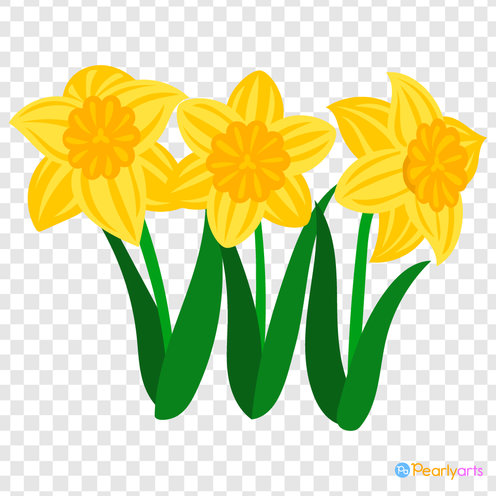 FREE Daffodils Clipart WM | Pearly Arts