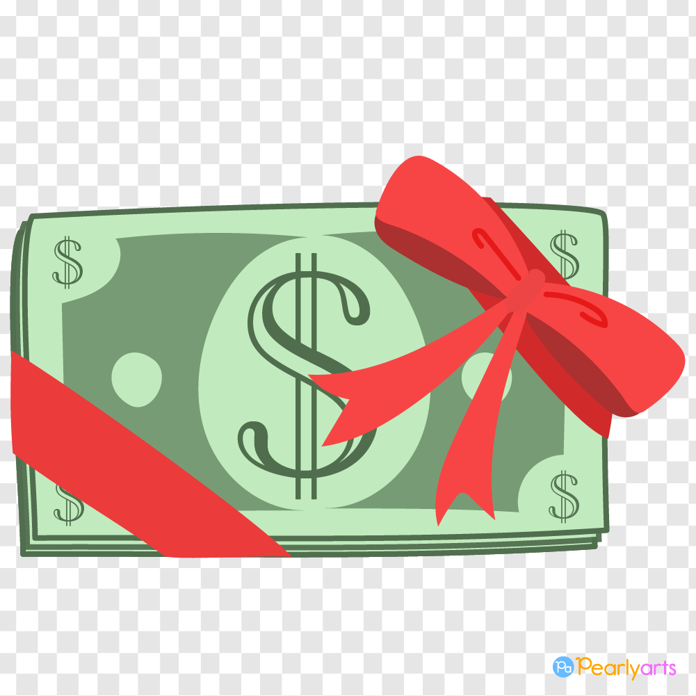 FREE Dollar Bills with Ribbon Clipart WM | Pearly Arts