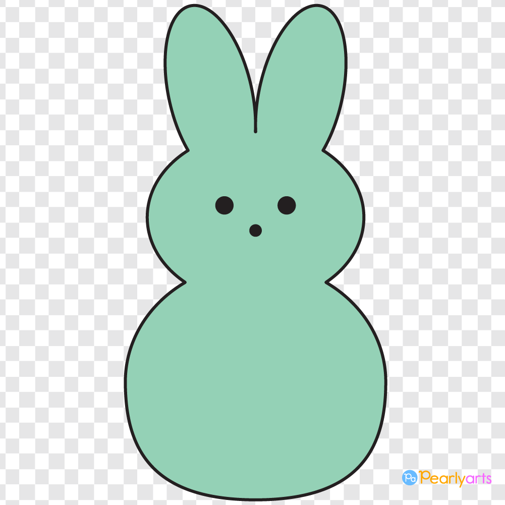 FREE Green Easter Peep Clipart with outline WM | Pearly Arts