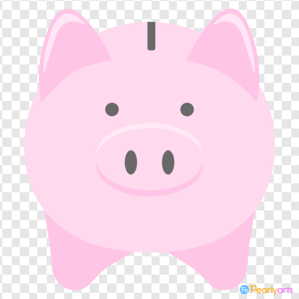 FREE Piggy Bank Clipart front WM | Pearly Arts