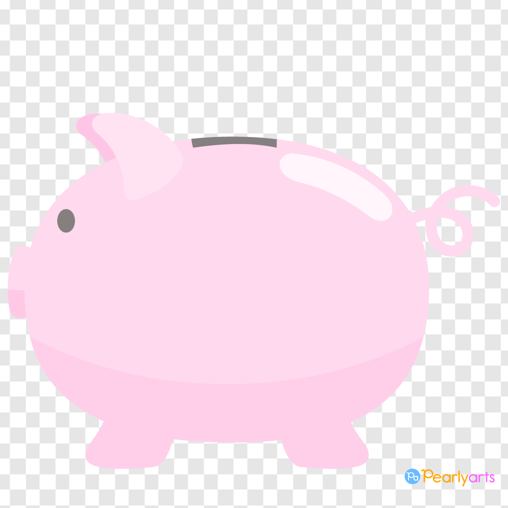 FREE Piggy Bank Clipart side WM | Pearly Arts