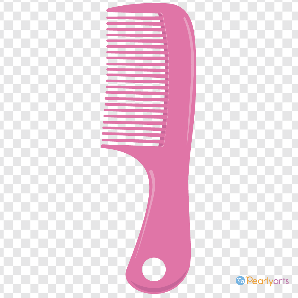 FREE Pink Comb Clipart WM | Pearly Arts