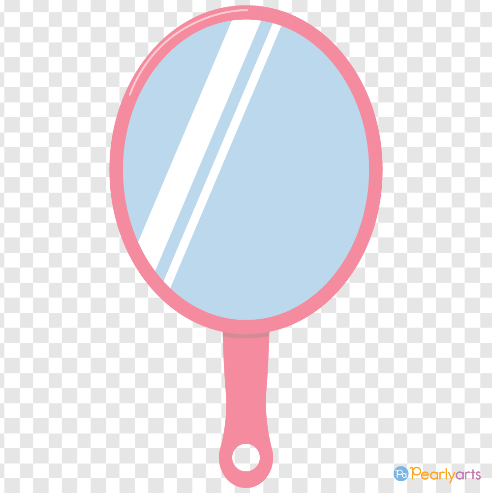 FREE Pink Hand Mirror Clipart WM | Pearly Arts