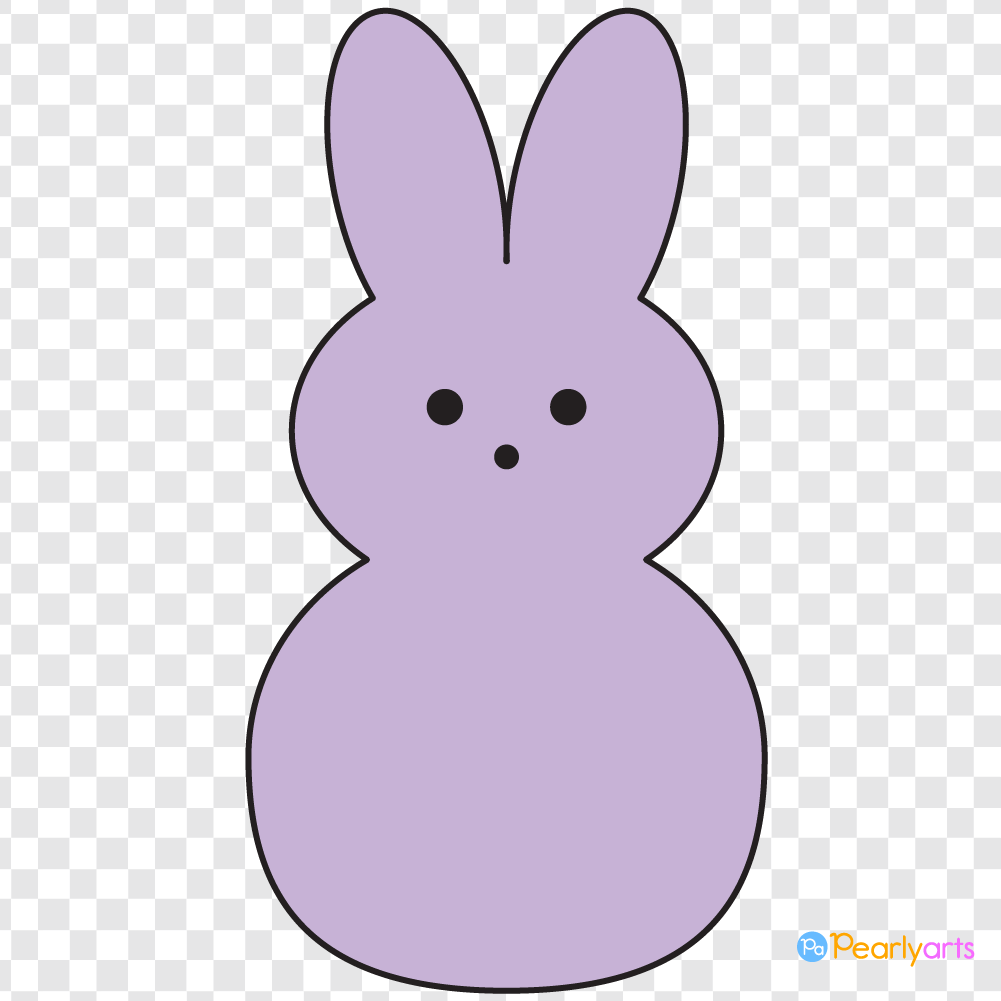 FREE Purple Easter Peep Clipart with outline WM | Pearly Arts