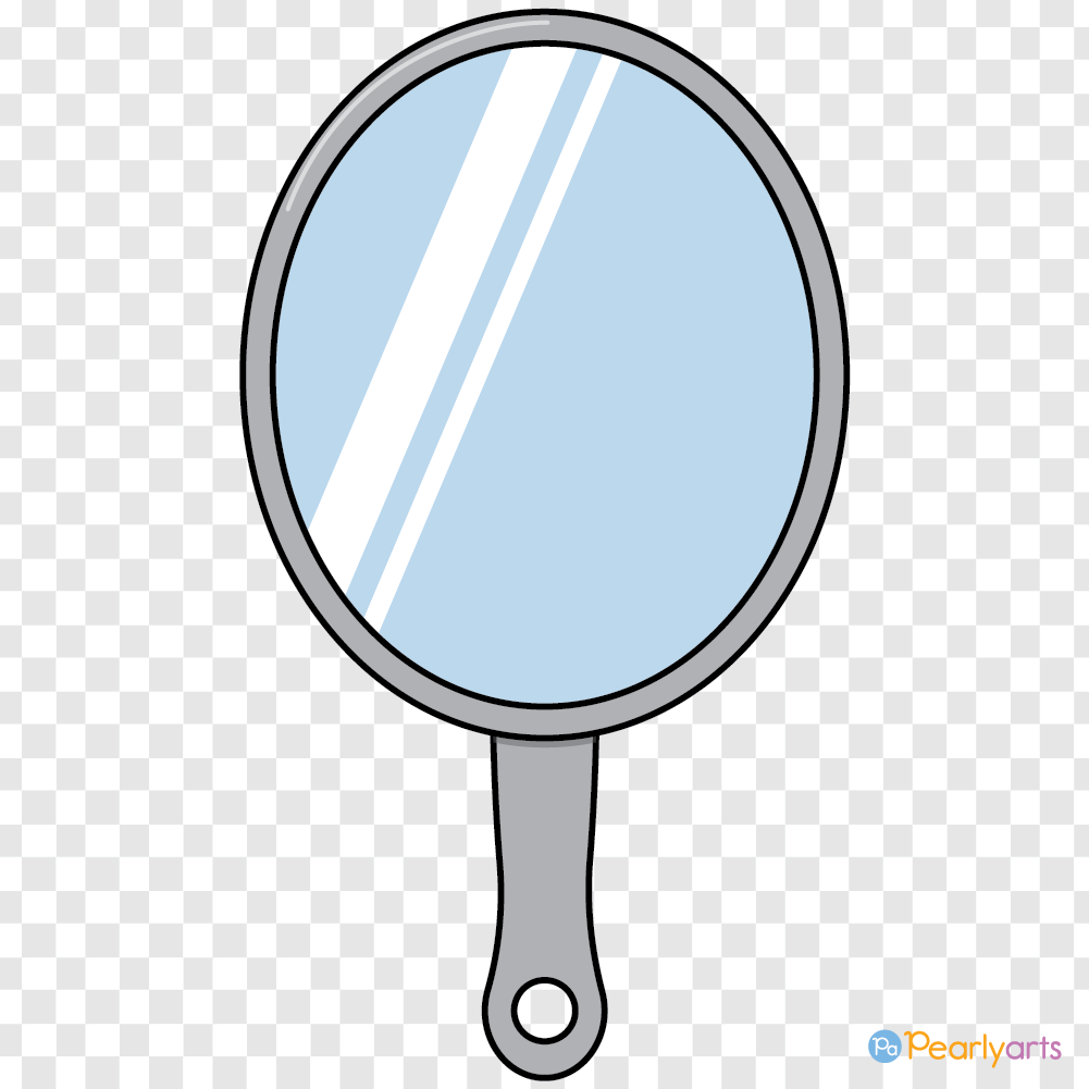 FREE Silver Hand Mirror Clipart with outline WM | Pearly Arts
