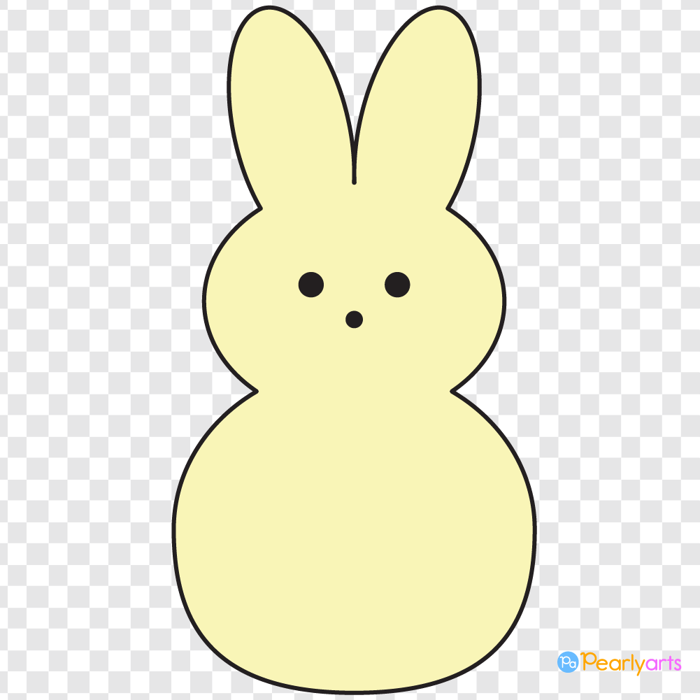 FREE Yellow Easter Peep Clipart with outline WM | Pearly Arts