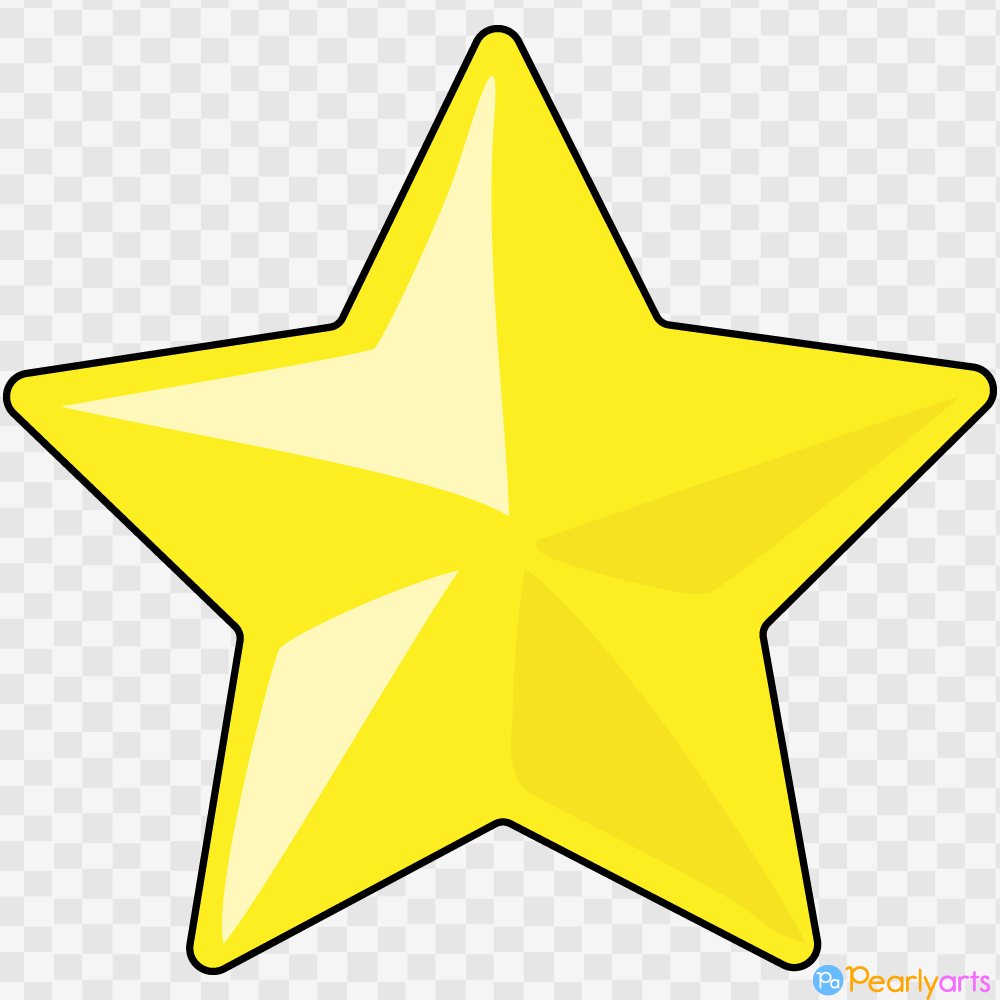 Free Star Clipart with outline WM | Pearly Arts