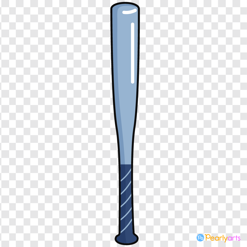 Baseball Bat Clipart with outline WM | Pearly Arts