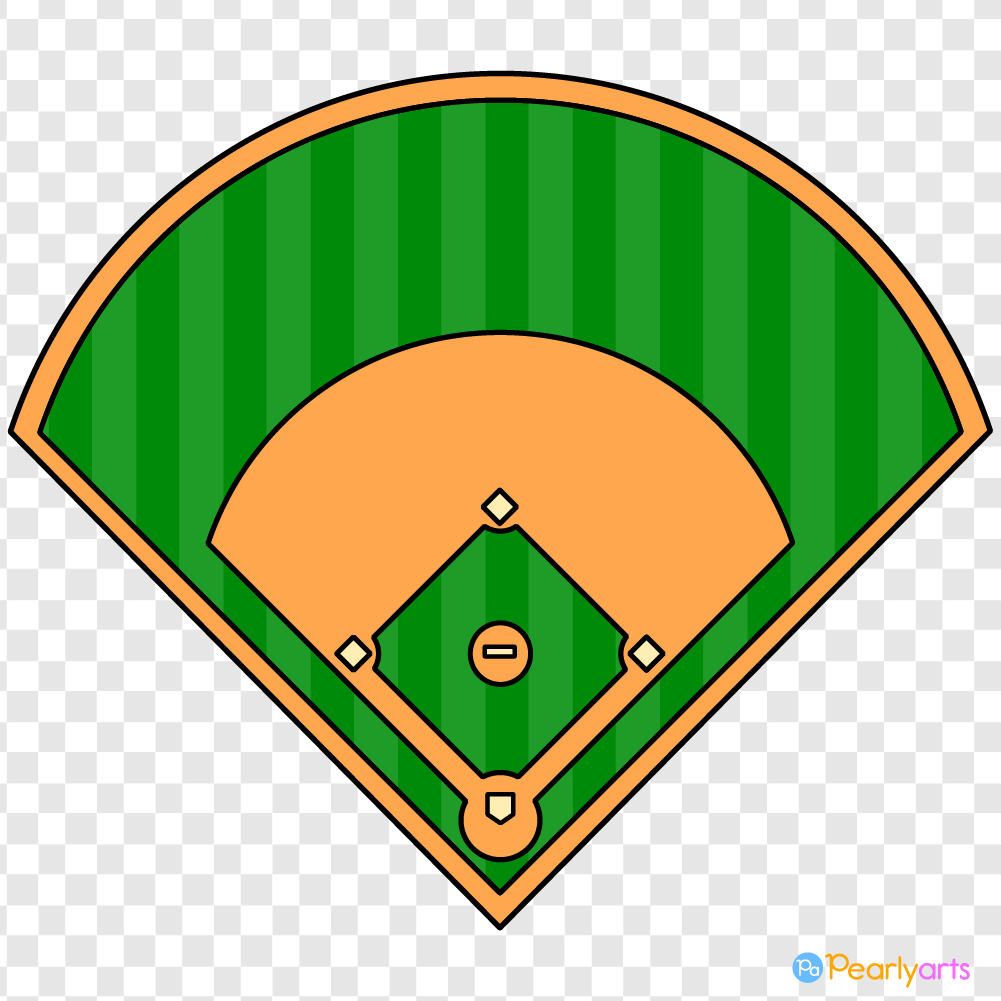 FREE Baseball Field Clipart with outline WM | Pearly Arts