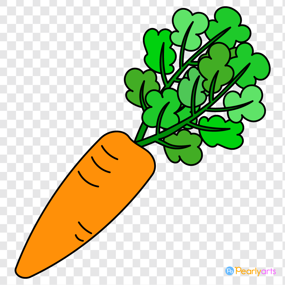 FREE Carrot Clipart with outline WM | Pearly Arts