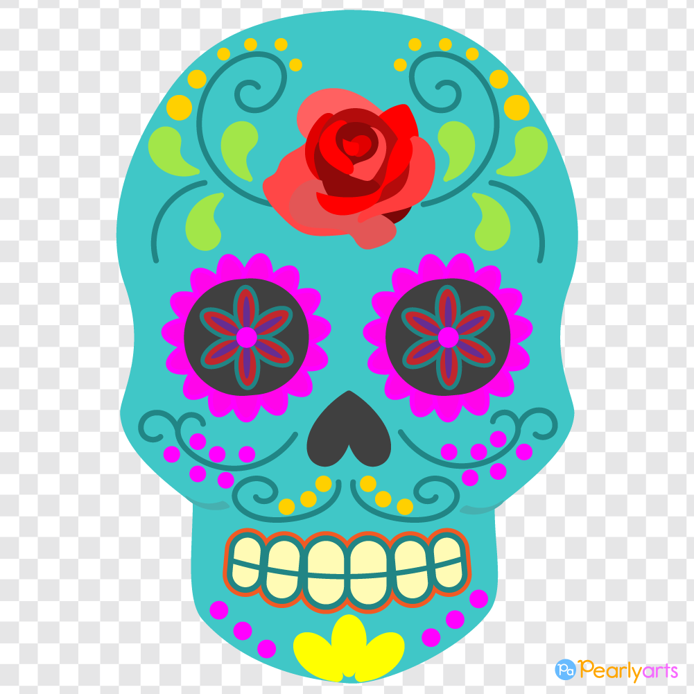 Sugar Skull Clipart WM | Pearly Arts