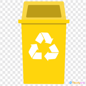 Yellow recycle Bin clipart WM | Pearly Arts