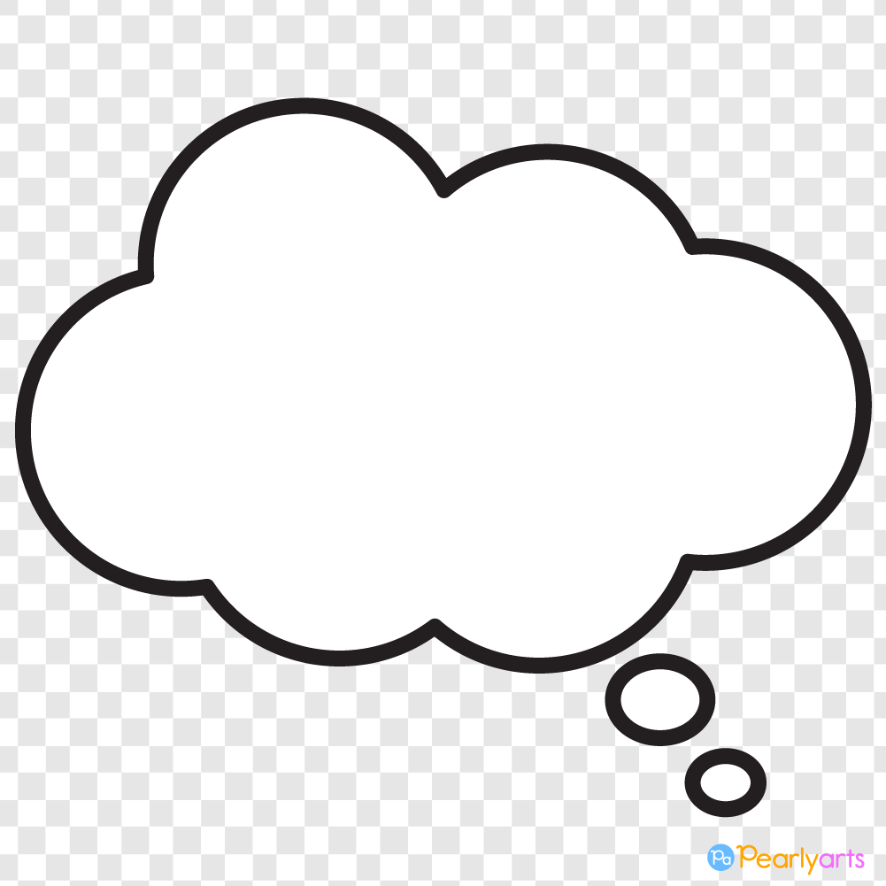 FRE Cloud Speech Bubble Clipart with Outline WM | Pearly Arts
