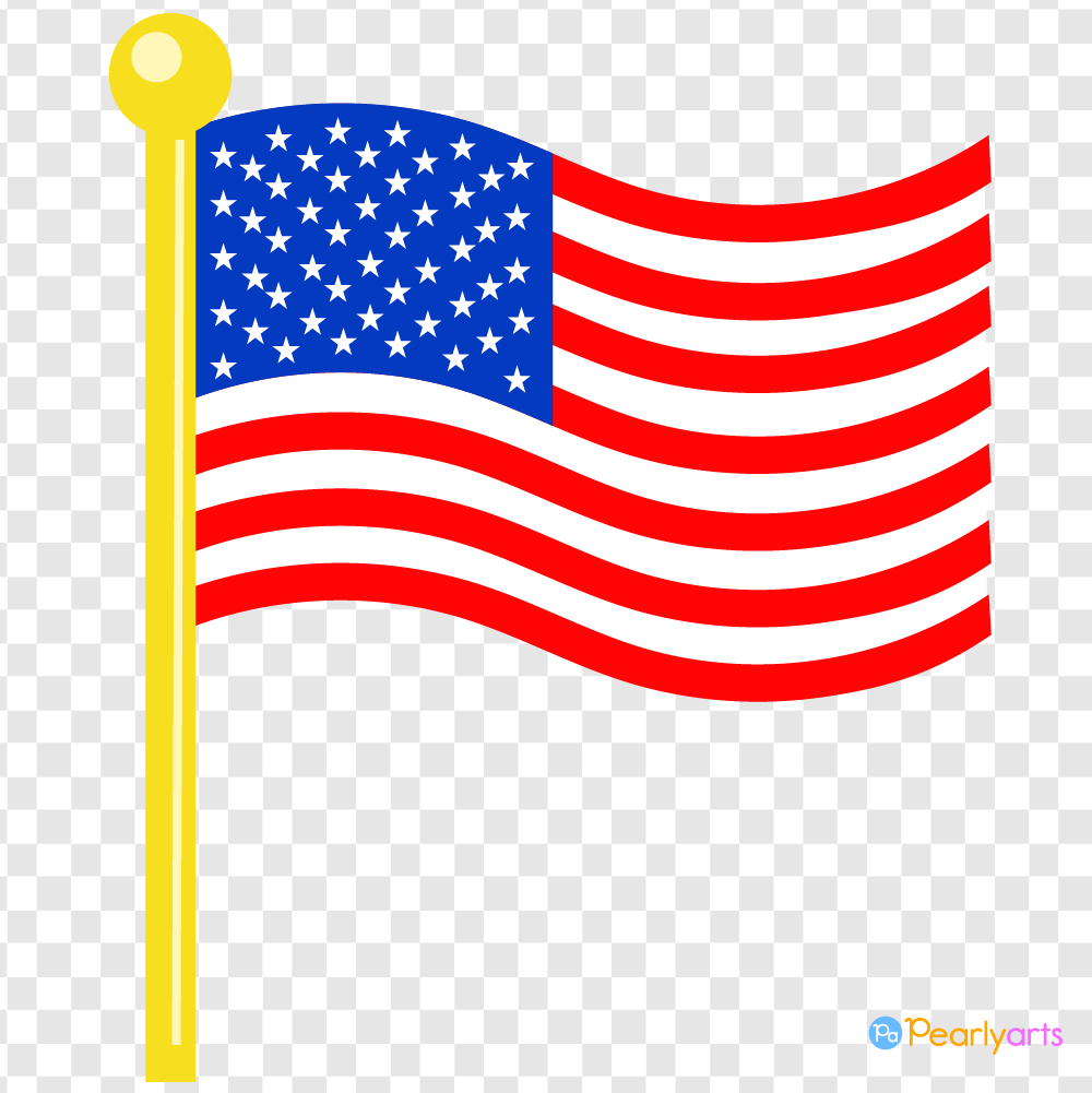 FREE American Flag Clipart WM | Pearly Arts