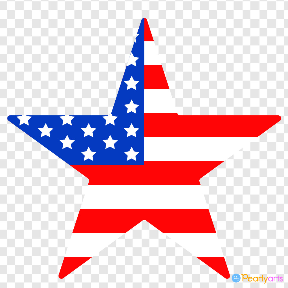 FREE American Flag Star Clipart WM | Pearly Arts