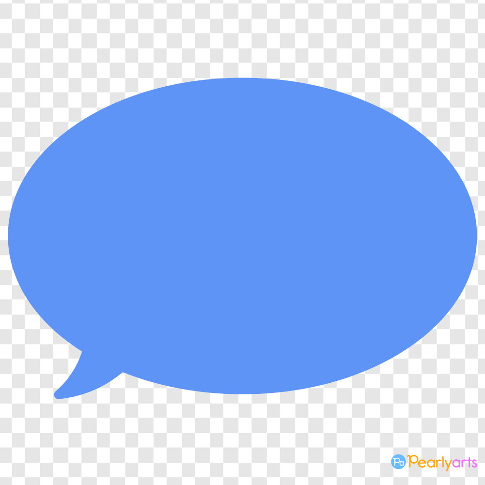 FREE Blue Oval Speech Bubble Clipart WM | Pearly Arts