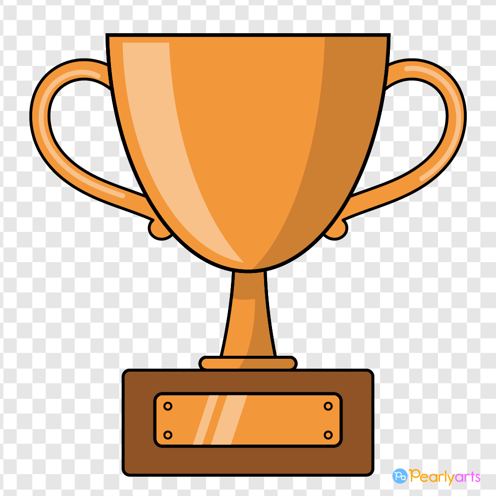 FREE Bronze Trophy Clipart with outline WM | Pearly Arts