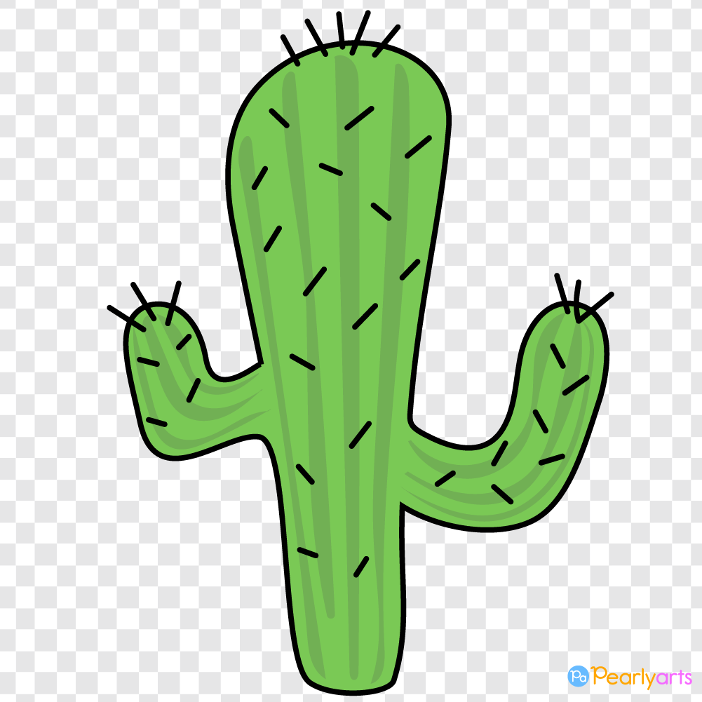 FREE Cactus Clipart with outline WM | Pearly Arts