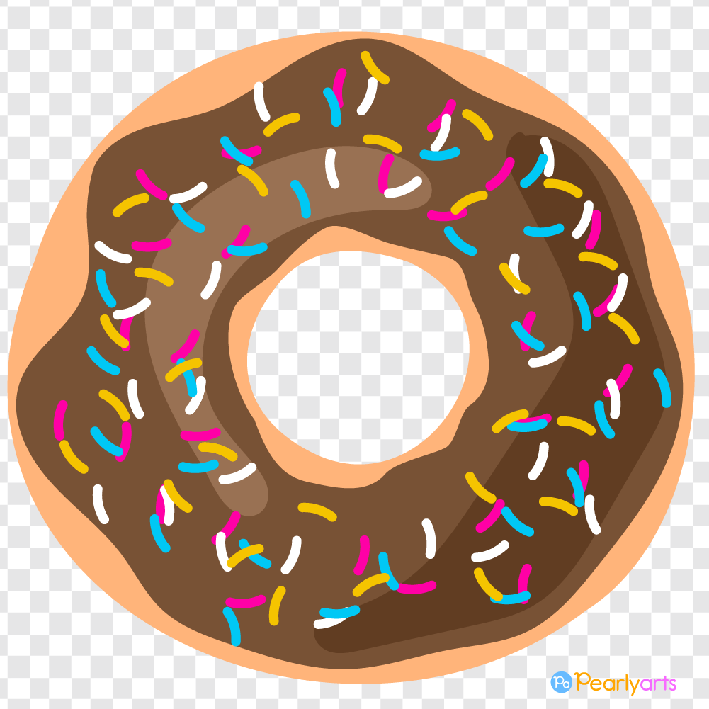 FREE Chocolate Frosted Donut Clipart WM | Pearly Arts