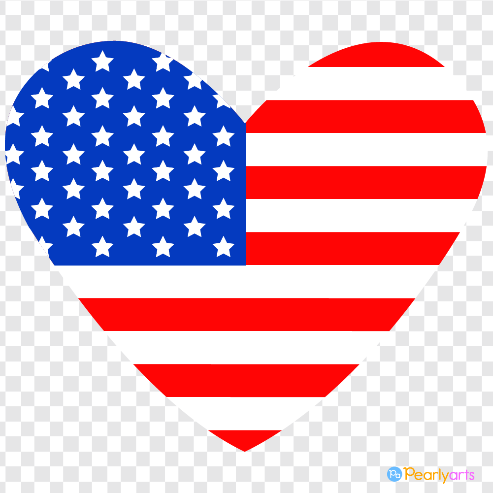 FREE Patriotic Heart Clipart WM | Pearly Arts