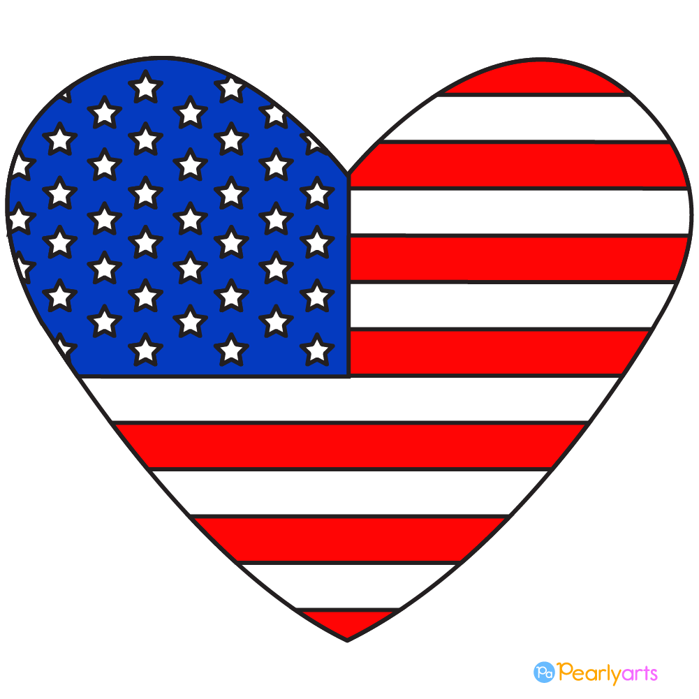 Patriotic Heart Clipart - Image 2