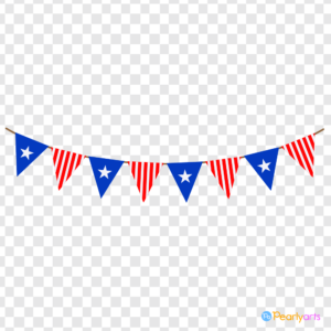 FREE Patriotic Pennant Banner Clipart WM | Pearly Arts