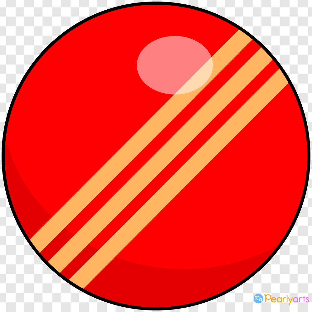 FREE Red Croquet Ball Clipart with outline WM | Pearly Arts