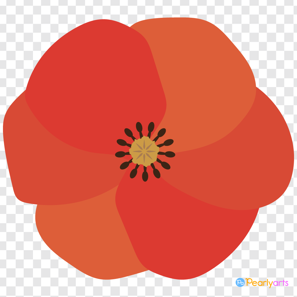 FREE Red Poppy Flower Clipart WM | Pearly Arts