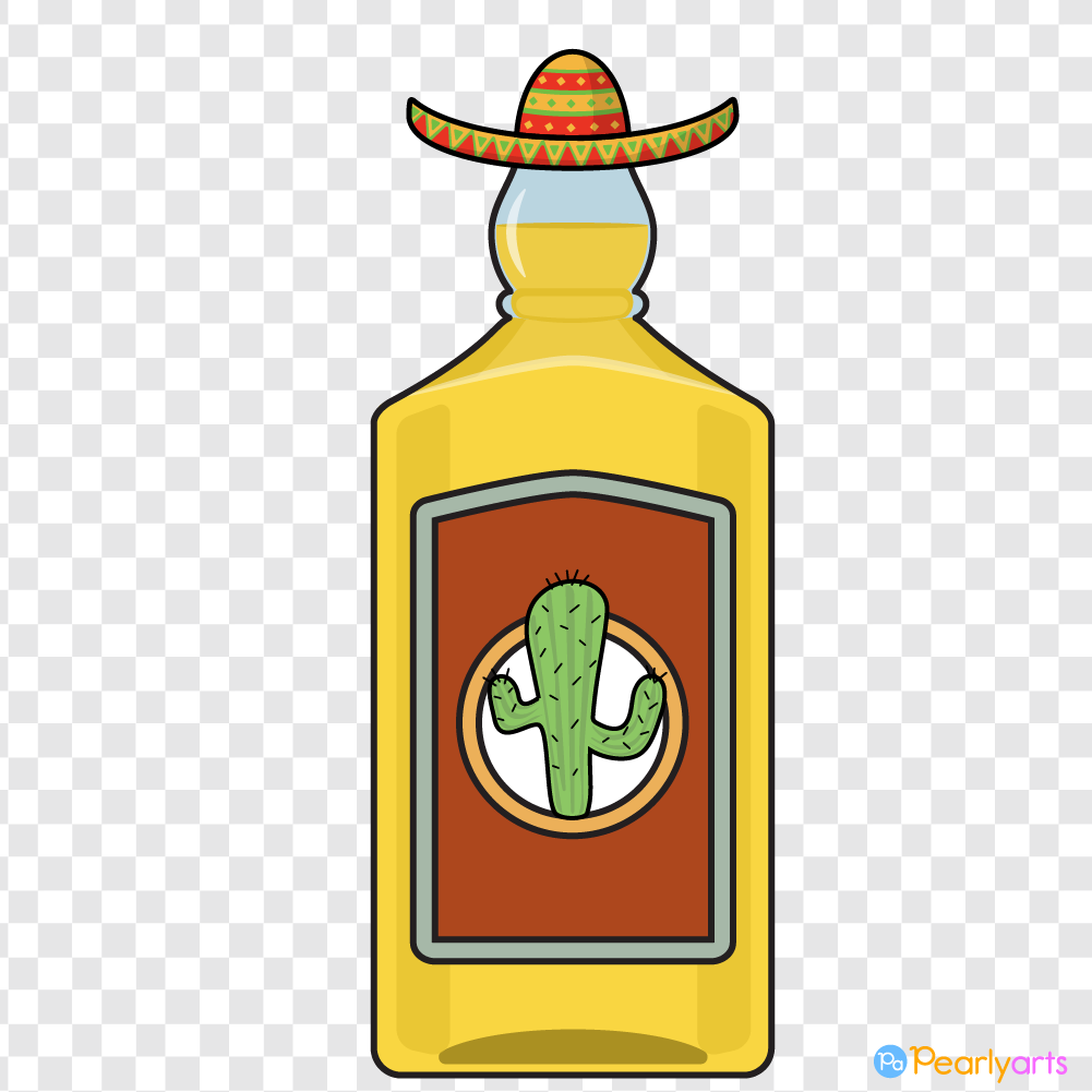 FREE Tequila Clipart with outline WM | Pearly Arts